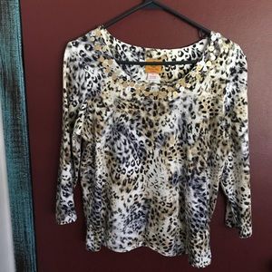 Ruby Rd Leopard Print Top